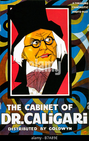 The Cabinet of Doctor Caligari 1921 American Art Deco poster for the innovative 1919 movie masterpiece from Germany Stock Photo