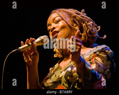 CASSANDRA WILSON sings at the 51st MONTEREY JAZZ FESTIVAL MONTEREY CALIFORNIA Stock Photo