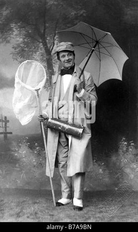 Historic photo, butterfly catcher, ca. 1915 Stock Photo