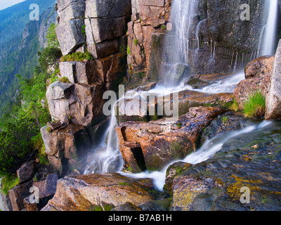 Pancava waterfall, Krkonose National Park, Giant Mountains National Park, Eastern Bohemia, Czech Republic, Europe Stock Photo