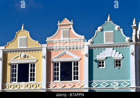 Colorful buildings in Oranjestad, Aruba Stock Photo