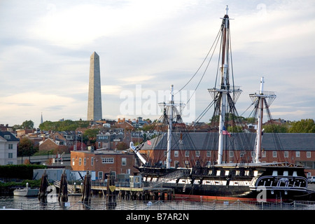 The USS Constitution located at the Charlestown Navy Yard in Charlestown Boston Massachusetts USA Stock Photo