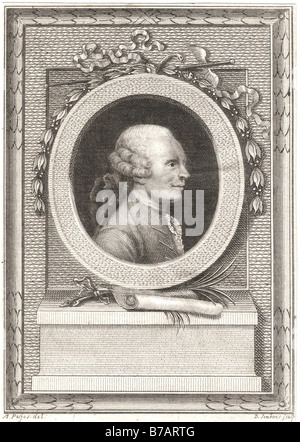 Jean le Rond d'Alembert (November 16, 1717 – October 29, 1783) was a French mathematician, mechanician, physicist and philosophe Stock Photo