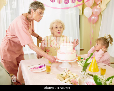 Woman Celebrating Birthday in Seniors' Residence Stock Photo