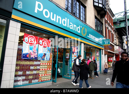 Branch of Poundland stores, Brixton, London Stock Photo