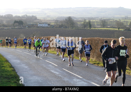 Runners in a road race, UK Stock Photo