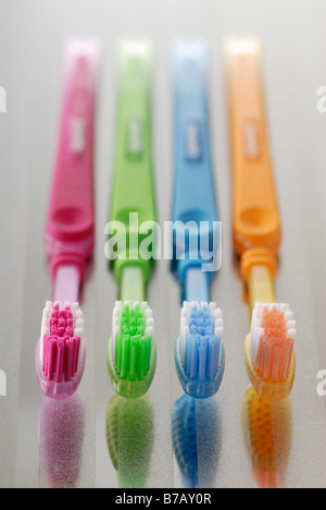 Line of Toothbrushes Stock Photo