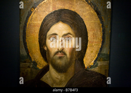 Painting of Jesus Christ in the Sacred Sacristy Museum in St Katherine Monastery on the Sinai Peninsula in Egypt Stock Photo