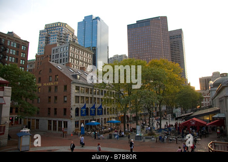 Quincy Market located near Faneuil Hall Marketplace in Boston Massachusetts USA Stock Photo