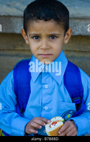 Turkish Cypriot Schoolchild in Nicosia Cyprus Stock Photo