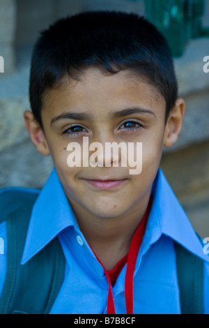 Turkish Cypriot Schoolchild in Nicosia Cyprus Stock Photo