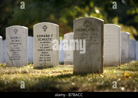 Gravestones, Arlington National Cemetery, Arlington, Virginia, USA Stock Photo