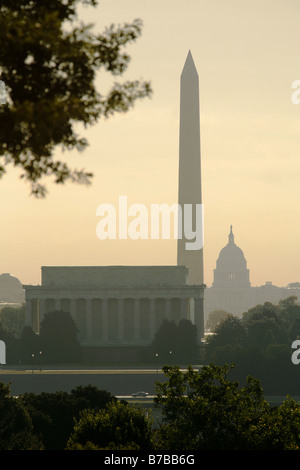 National Mall & Washington D.C., seen from Arlington, Virginia, USA Stock Photo