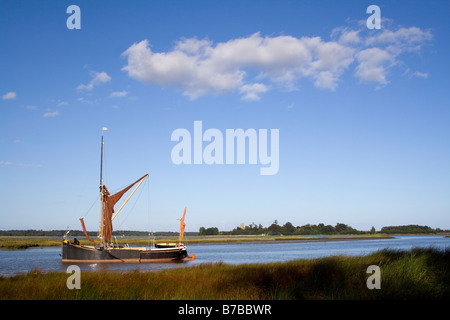 A Victorian spritsail barge on the River Alde near Aldeburgh Suffolk Stock Photo