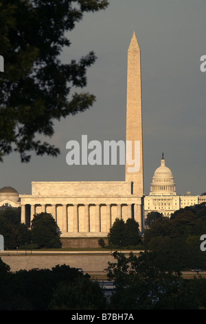 National Mall & Washington D.C., seen from Arlington, Virginia, USA Stock Photo