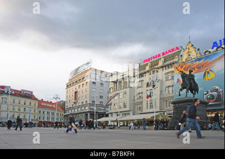 Ban Josip Jelacic main square Stock Photo