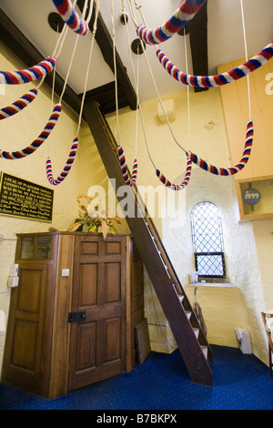 Church bells and ropes Masham Stock Photo