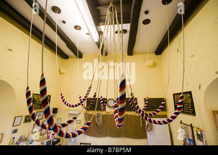 Church bells and ropes Masham Stock Photo