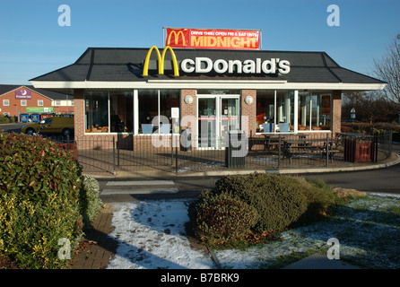 Mcdonalds restaurant, near Market Harborough, Leicestershire, England, UK Stock Photo