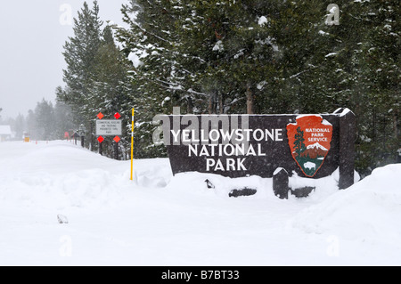 The west entrance of the Yellowstone National Park. Wyoming, USA. Stock Photo