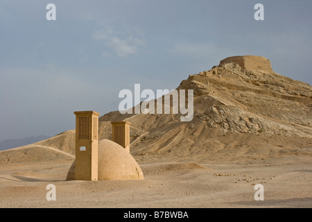 Zoroastiran Towers of Silence or Dakhmeh in Yazd Iran Stock Photo