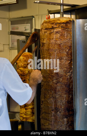 Carving Doner Kebap on Istiklal Caddesi in Istanbul Turkey Stock Photo