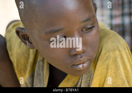 Dogon Boy in the Village of Sanga in Pays Dogon in Mali Stock Photo