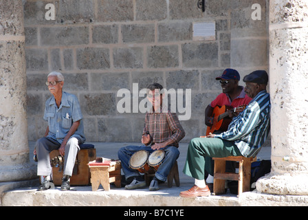 Musical band performing on the streets of Havana Cuba Stock Photo