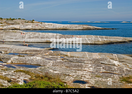 cliffs for swimming in the achipelago of Stockholm Huvudskär Stock Photo