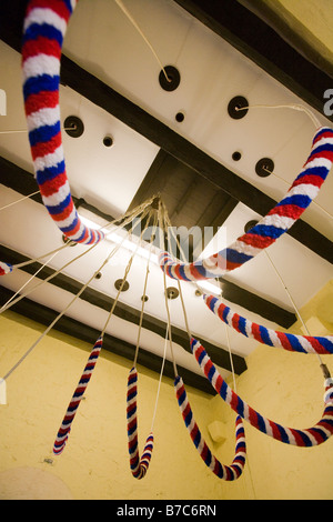 Church bells and ropes Masham Stock Photo