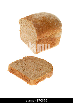 Fresh Healthy Loaf Of Oven Baked Organic Wholegrain Farmhouse Bread Isolated Against A White Background With No People And A Clipping Path Stock Photo