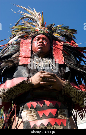 a portrait of a Mexican shaman Stock Photo