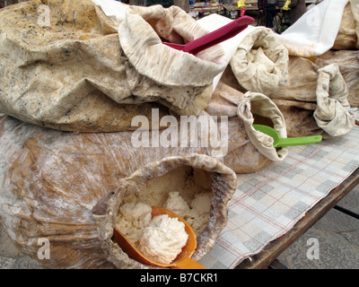 Sir iz mjesine Cheese salted and cured in the fresh skin of a goat or sheep Eastern Bosnia and Herzegovina Stock Photo