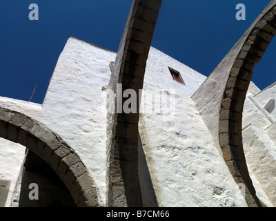 Arches at the Monastery of St Johns Chora Patmos Greece Commemorates the site where Saint John of Patmos composed his Gospel and the Apocalypse Stock Photo