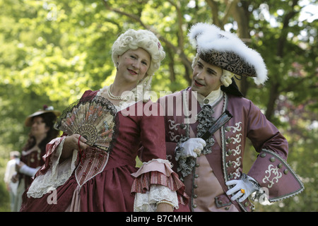 couple in the baroque period, Germany, Saxony, Zwickau Stock Photo