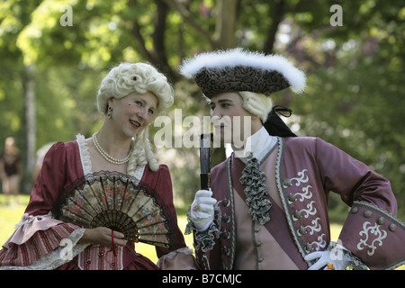 couple in the baroque period, Germany, Saxony, Zwickau Stock Photo