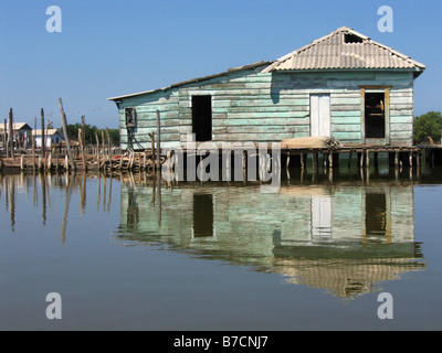 stilt building in the lagoon Cinaga Grande de Santa, Colombia, Cinaga Grande de Santa Stock Photo