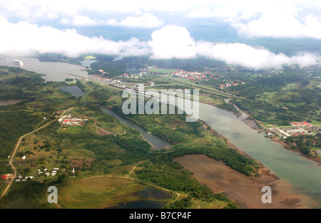 aerial view of the Panama Canal, Panama