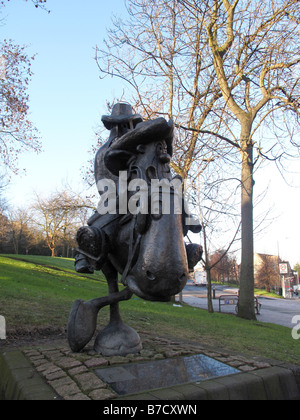 Statue Of The Cartoon Character Lobey Dosser A Character With A Cowboy 