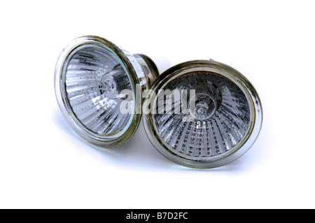 Halogen reflector lamp on a white background Stock Photo