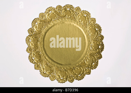 A gold ornamental plate Stock Photo