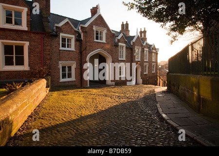 the old rectory st marys hill chester during an early morning golden sunrise, Chester, UK Stock Photo