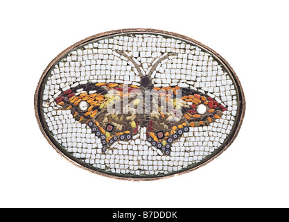 antique Italian glass butterfly mosaic Stock Photo