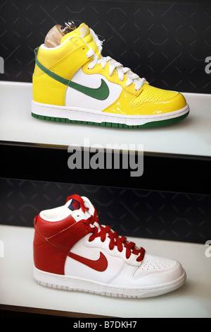 Basketball Shoes, Nike Store, Harlem, New York City, USA Stock Photo