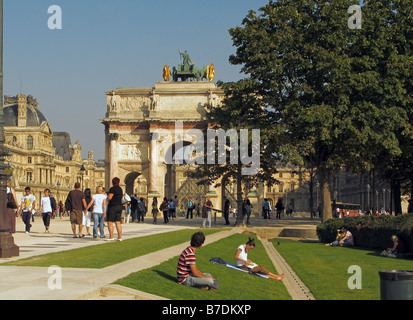 Arc de Triomphe du Carrousel, The Louvre, Paris, France Stock Photo
