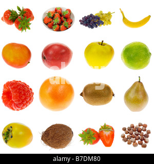 fruit collection isolated on a white background Stock Photo