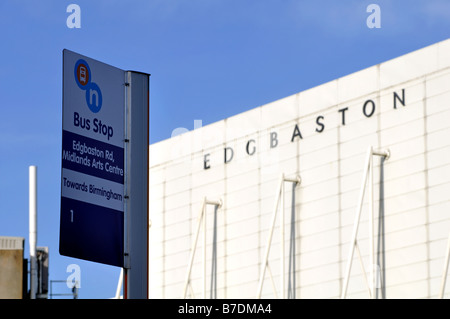 Bus stop by Edgbaston Cricket Ground, Birmingham, England, UK Stock Photo