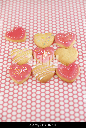 Heart-shaped cookies Stock Photo