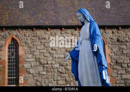 Statue of Virgin Mary outside Catholic chapel in Glenarm, County Antrim, Northern Ireland