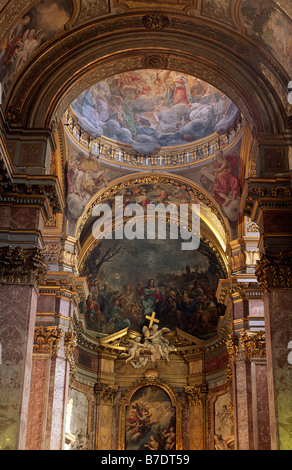 Interior of the church of Santa Maria Maddalena in Rome Italy with ...